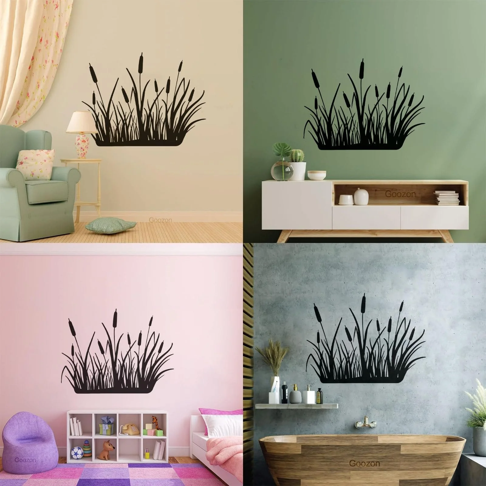 Наклейка на стіну Nature Reed Swamp Vinyl Wall Art 36 x 48 см Чорний, фото №4 Наклейка на стіну Nature Reed Swamp Vinyl Wall Art 36 x 48 см Чорний, фото №4