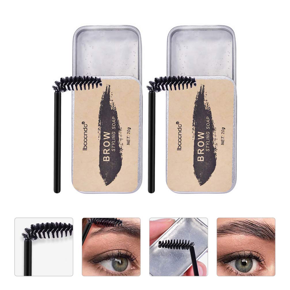 Мыло для бровей Minkissy Eyebrow Soap Kit 2 Sets Durable Waterproof Eyebrow Adjustment Gel Wild Eyebrow Styling Pomade with Eyebrow Brush, фото №7