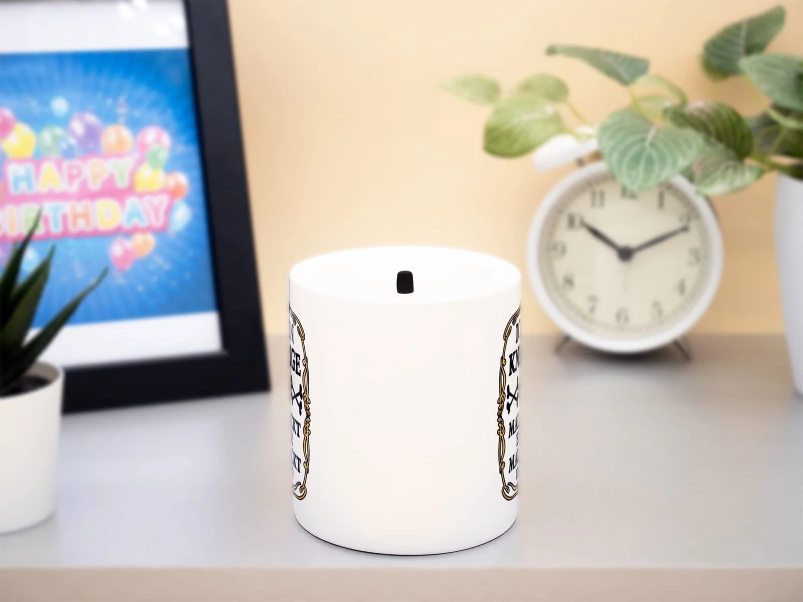 Копилка Ich bin knackige 40 Jahre для денежного подарка керамическая 40 лет Белая, фото №3