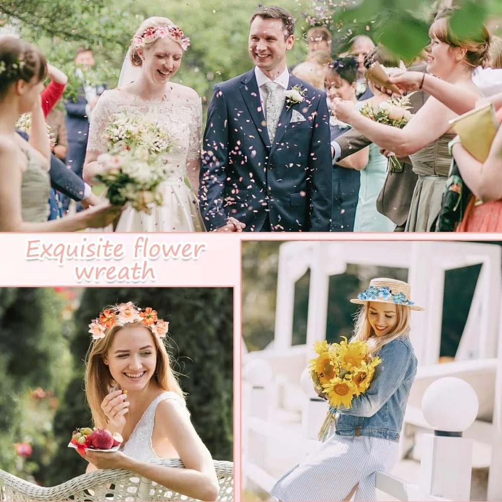 Вінок для волосся з квітами (8 шт.), фото №4