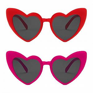 Сонцезахисні окуляри Серце LQIOACU 2 шт, рожевий - Фото 1