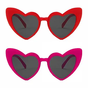 Солнцезащитные очки Сердце LQIOACU 2 шт, розовый - Фото 1