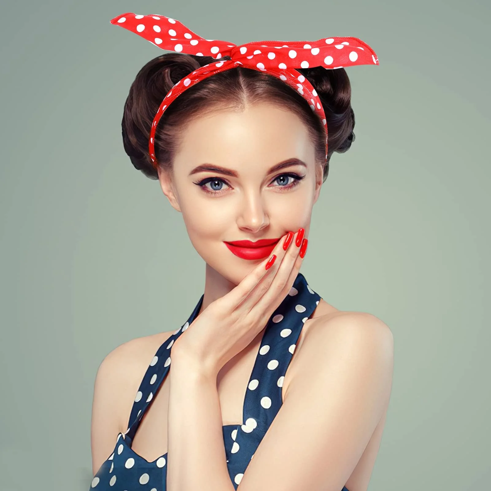 Пов'язка на голову в горошок, фото №4