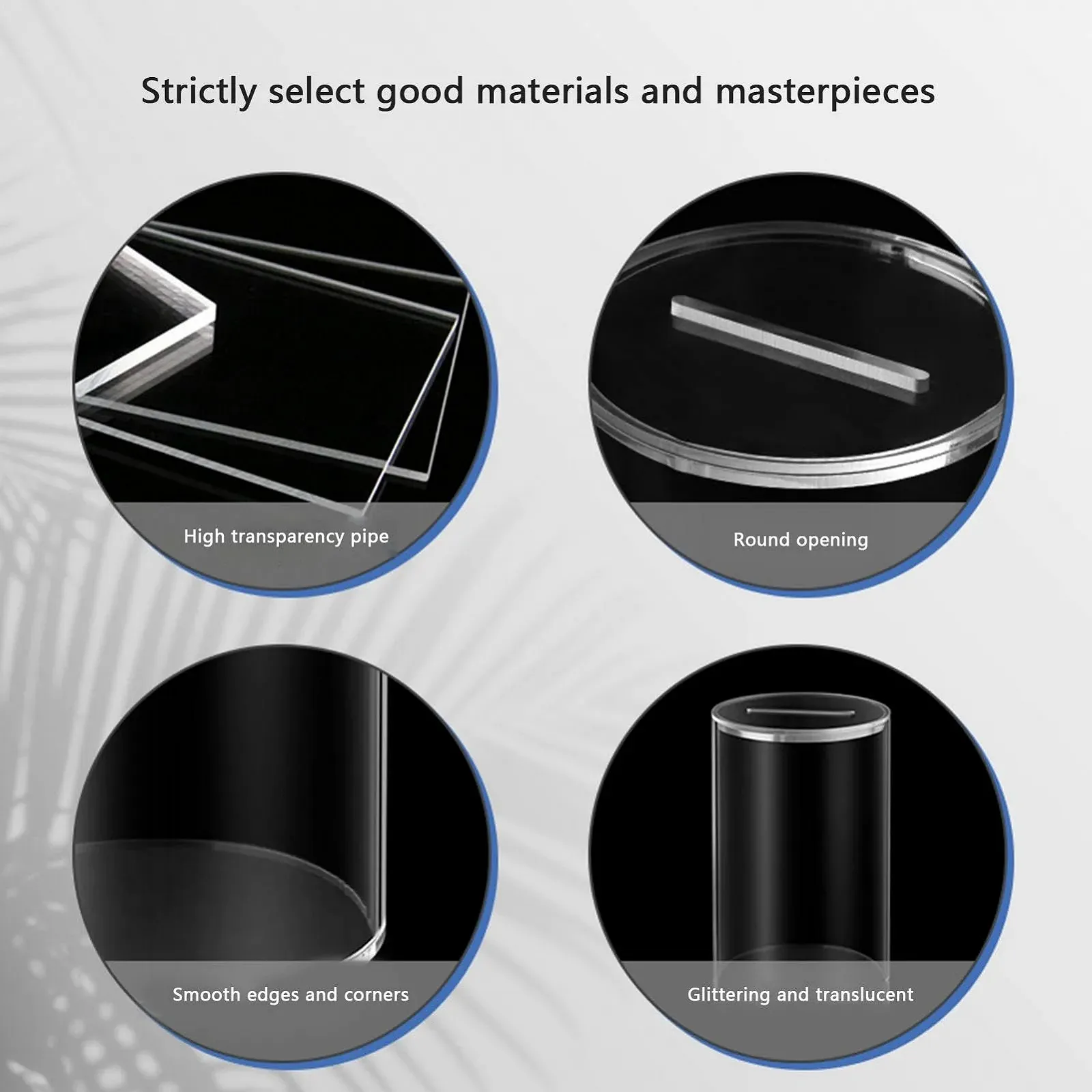 Скарбничка акрилова прозора циліндрична, фото №6