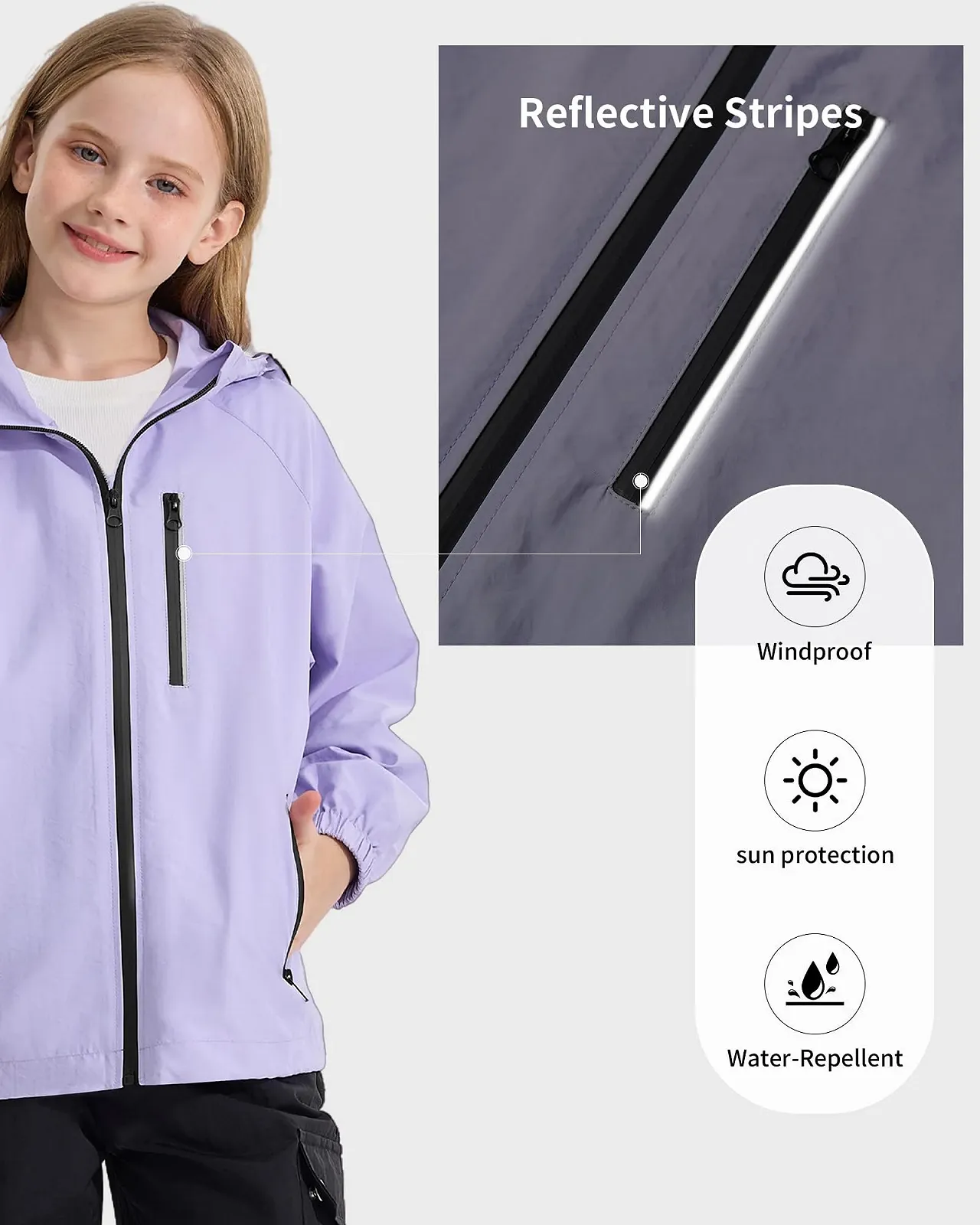 Водонепроникна куртка з капюшоном для дівчат Rolanko, фото №5