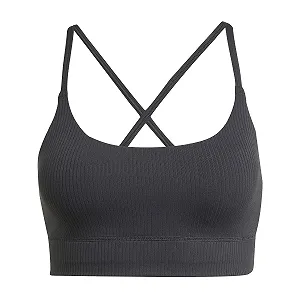Спортивний бюстгальтер adidas All Me Light Support Rib подовжений у рубчик - Фото 1
