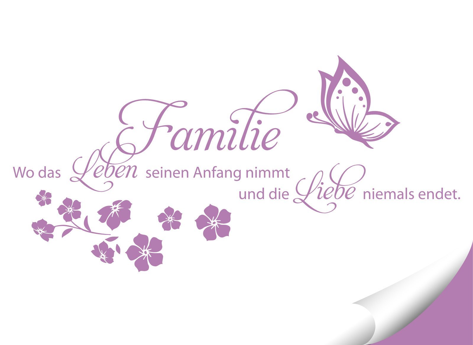 Наклейка на стіну Grandora W5448 "Familie ist wo Leben Beginnt" 58 x 30 см, фото №2