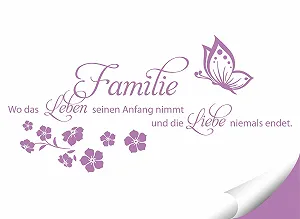 Наклейка на стіну Grandora W5448 "Familie ist wo Leben Beginnt" 58 x 30 см synthetic.ua - Фото 1