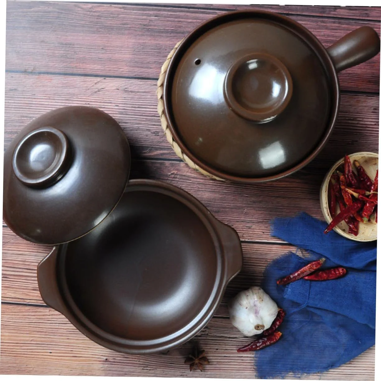 Кастрюля керамическая VALICLUD с двумя ручками традиционная термостойкая, фото №4