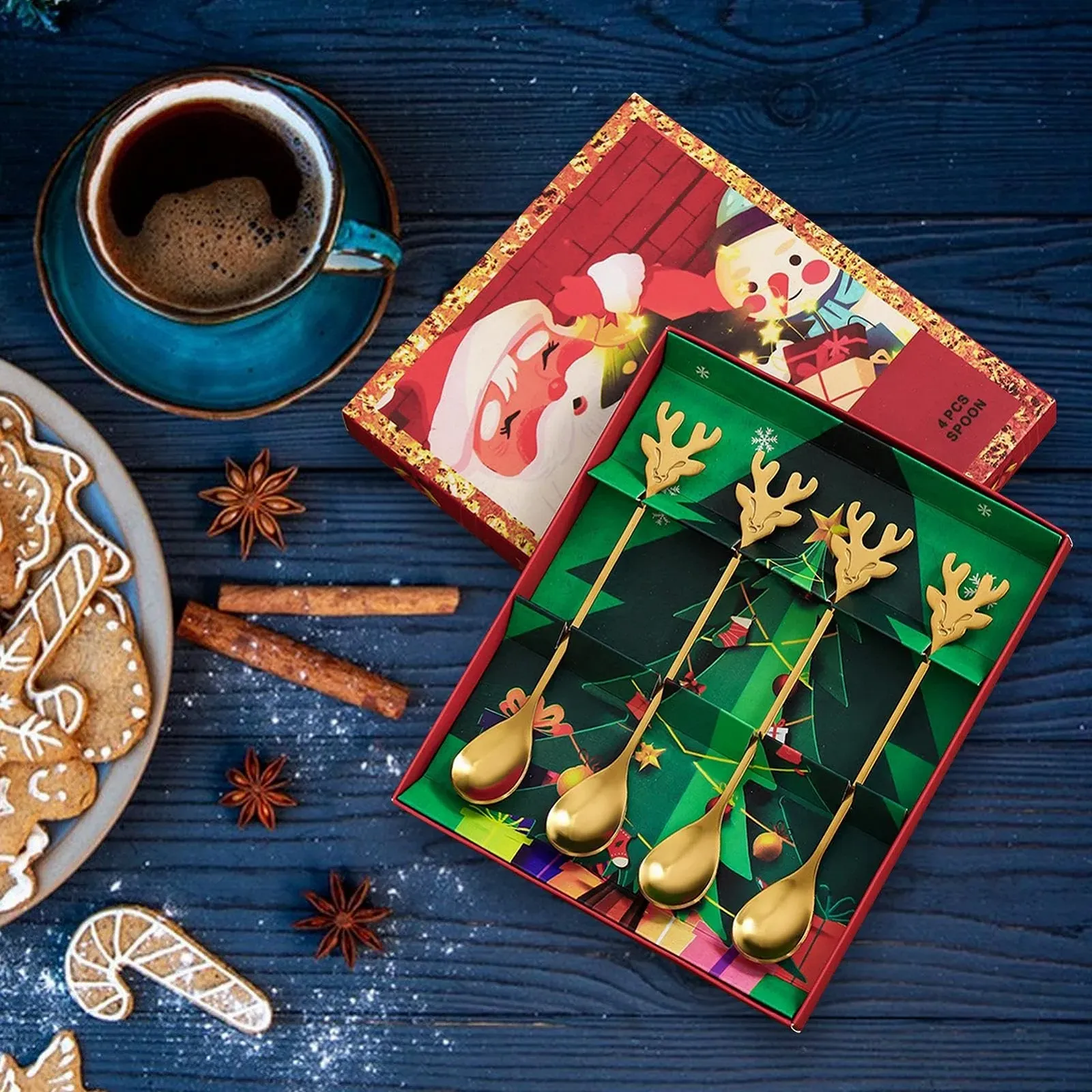 Ложка чайна Kleine Teelöffel, 4 шт. Новорічна з нержавіючої сталі, фото №2 Ложка чайна Kleine Teelöffel, 4 шт. Новорічна з нержавіючої сталі, фото №2