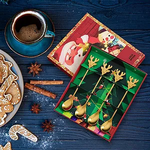 Ложка чайна Kleine Teelöffel, 4 шт. Новорічна з нержавіючої сталі synthetic.ua - Фото 1