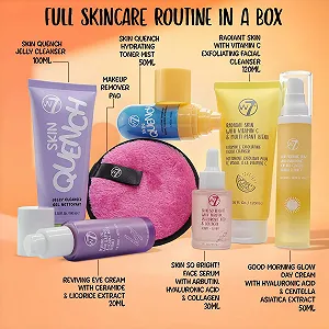 Набор W7 Beauty Blast Skincare Secrets - Полный набор для ухода за кожей с дневным кремом, сывороткой, очищающим средством, тоником, кремом для глаз и многоразовым диском synthetic.ua - Фото 1
