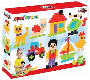 Ігровий набір Pilsan Pilsan03 296 Click Blocks 200-шт. - Фото 1
