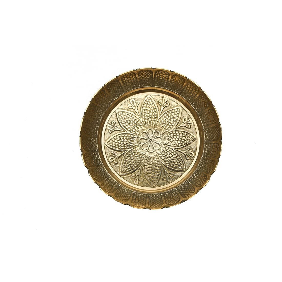 Декоративна тарілка Nakshi Brass Thali Prasad (золотий), фото №2