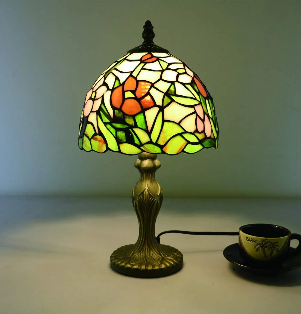 Настільна лампа Tiffany Leitmotiv Vintage Country House Style Flowers з вітражного скла [Без ламп], фото №3