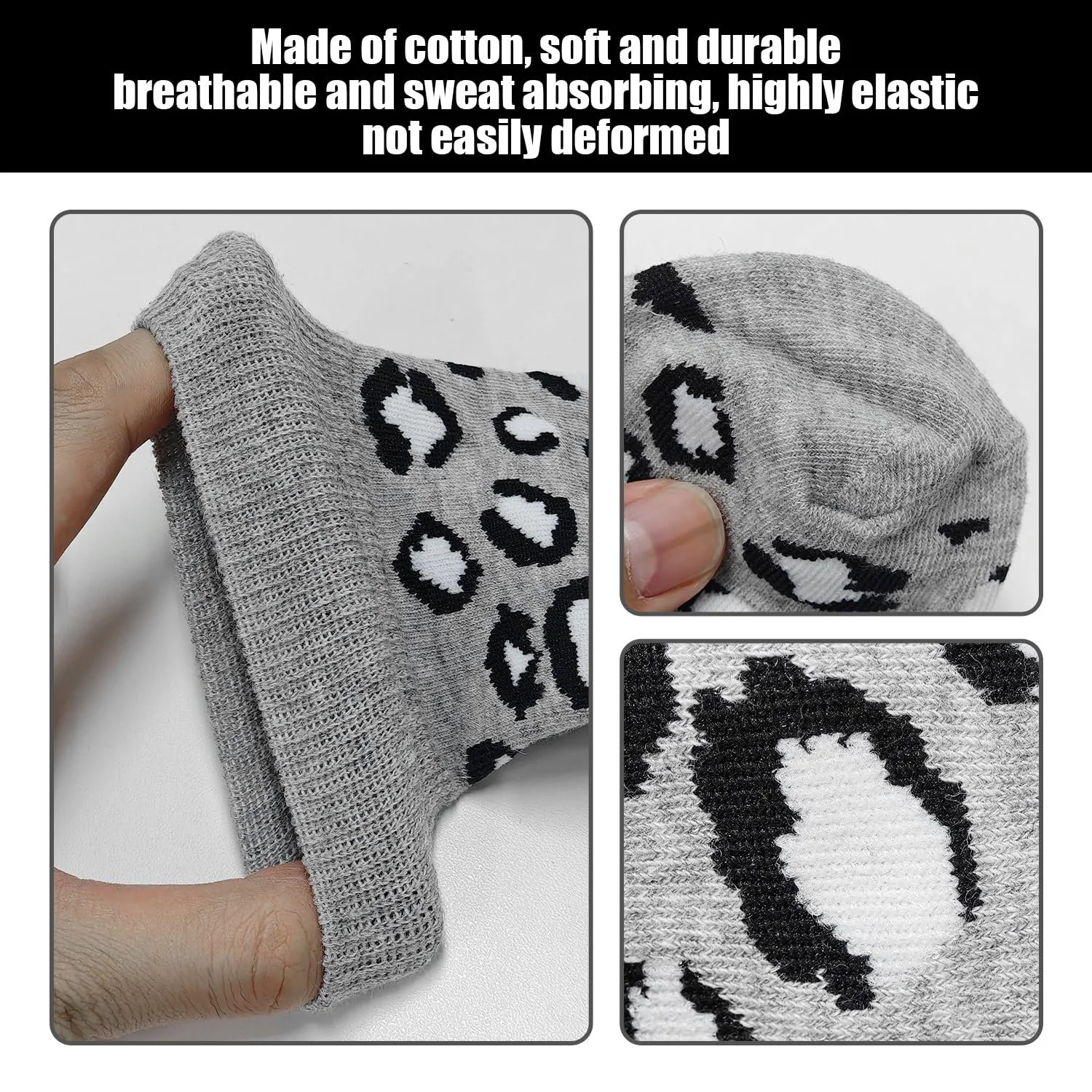 Носки средней длины с леопардовым принтом (5 пар), фото №3