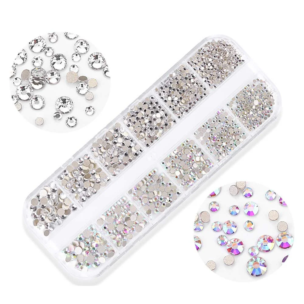 Стрази Круглі-Кришталь різних кольорів та розмірів (набір.), фото №1