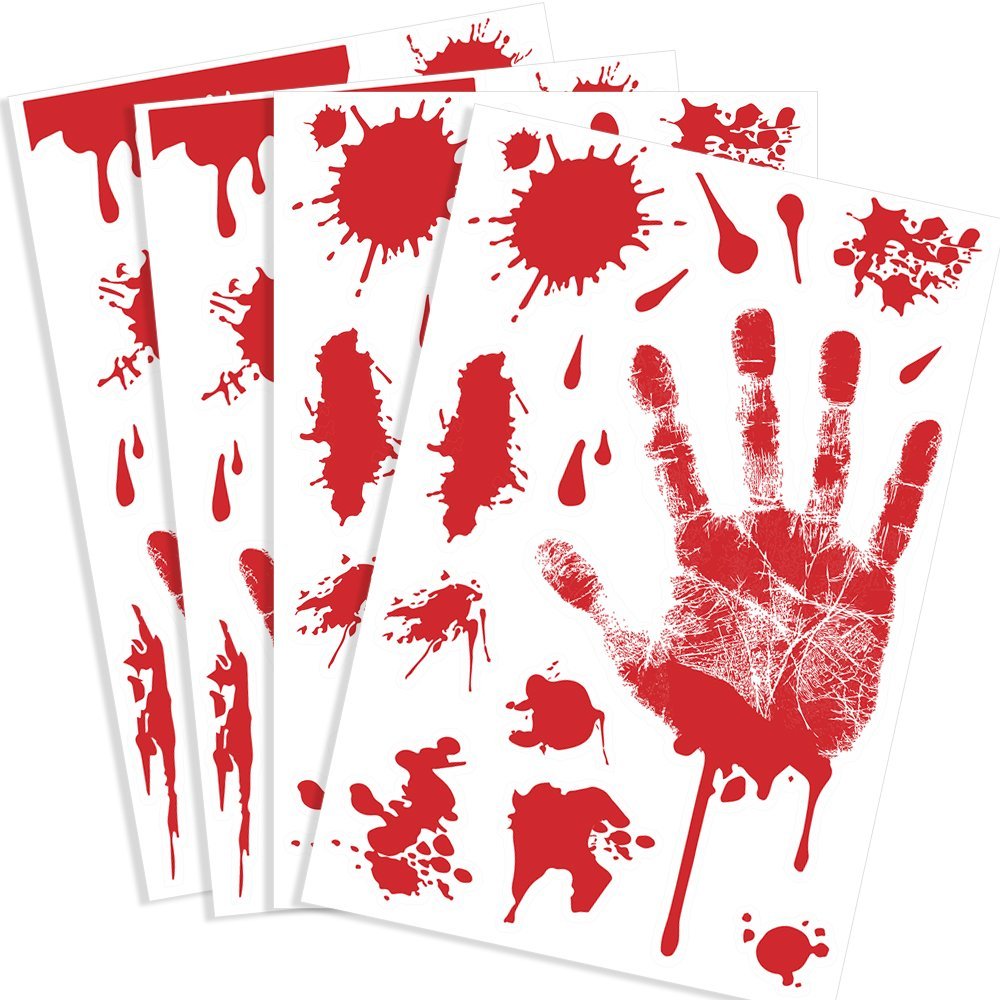 Наклейки KUUQA Bloody Handprint Хелловін ПВХ 4 шт., фото №1 Наклейки KUUQA Bloody Handprint Хелловін ПВХ 4 шт., фото №1