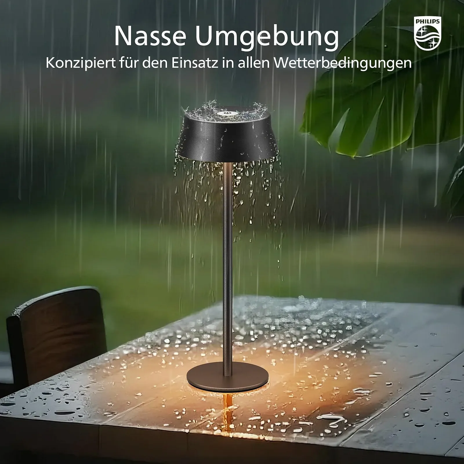 Настільна лампа Philips Wireless портативна світлодіодна акумуляторна з 2 рівнями регулювання висоти сенсорна вологозахищена Чорний, набір з 2 шт., фото №8