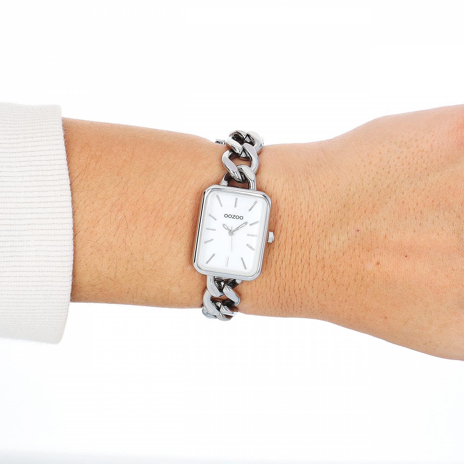 Часы Oozoo Timepieces Женские с цепочкой, элегантные аналоговые прямоугольные, фото №3