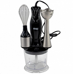 Блендер 4в1 DSP KM-1004 погружной со съемной ножкой 2 насадками скорости 200 Вт Чёрный synthetic.ua - Фото 1