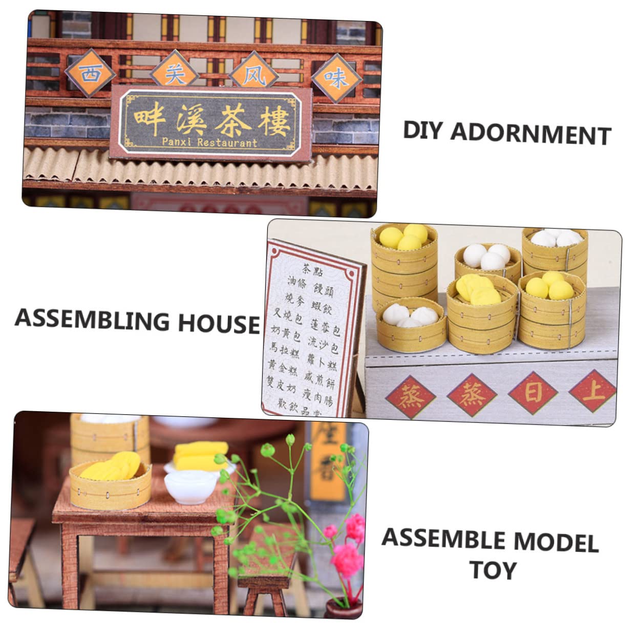 Конструктор HEMOTON 1 Piece Tea House The Edith Eger Miniature House Декор Іграшковий Будинок Модель Крафтова Дерев'яна, фото №9