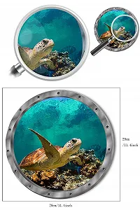 Наклейка на стіну 3D Window Підводний світ Дельфіни Черепахи 28 x 28 см synthetic.ua - Фото 1