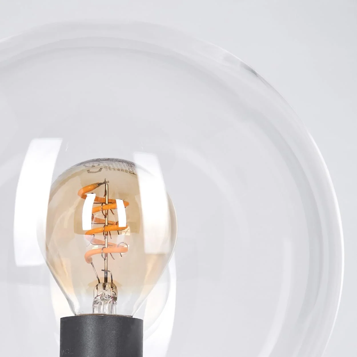 Настільна лампа HOFSTEIN Gastor Метал / Скло Сучасна Ретро/Вінтаж E14 Чорна/Прозора, фото №3