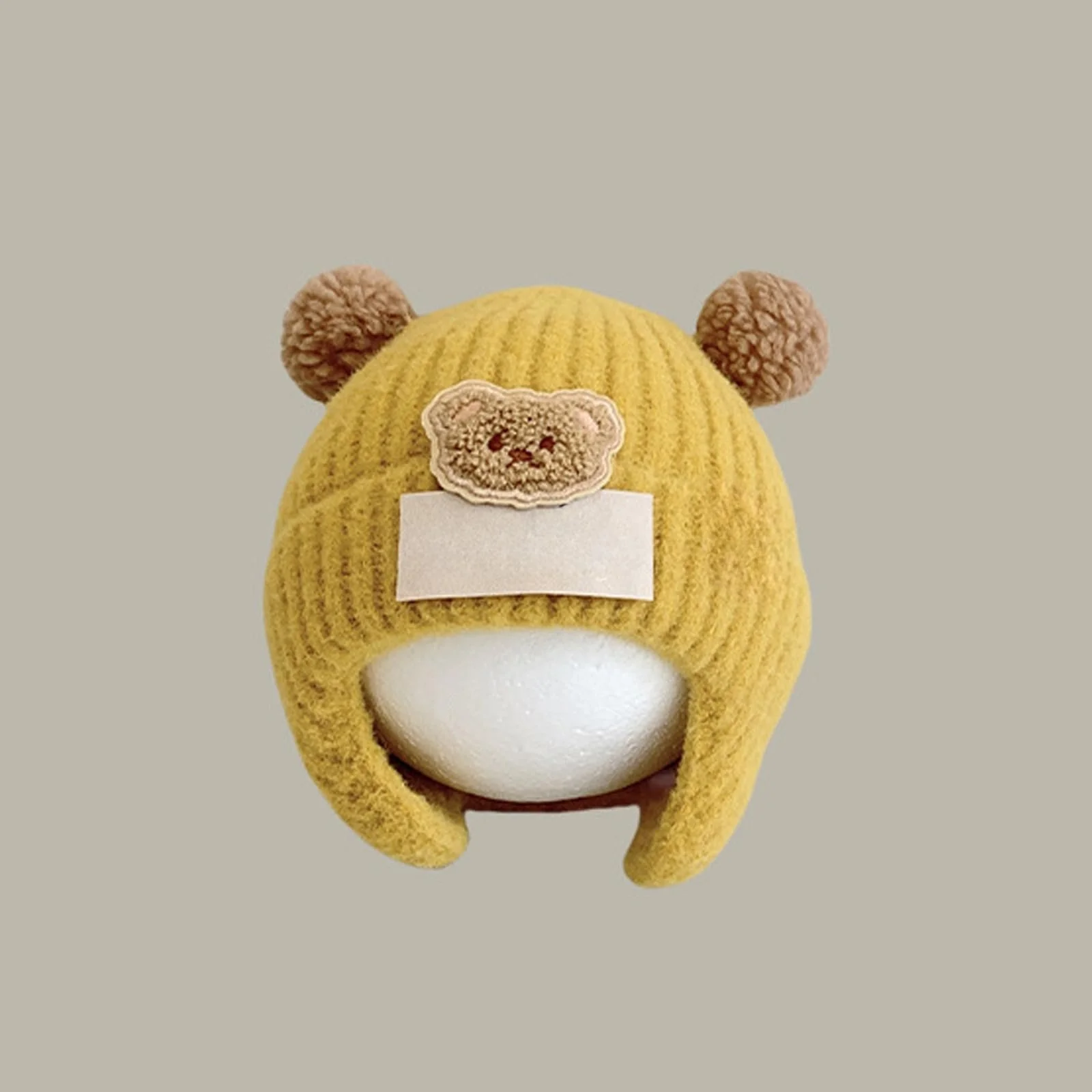 Зимова шапка Вязані шапки з ріжками для дітей і немовлят Жовтий, фото №2 Зимова шапка Вязані шапки з ріжками для дітей і немовлят Жовтий, фото №2