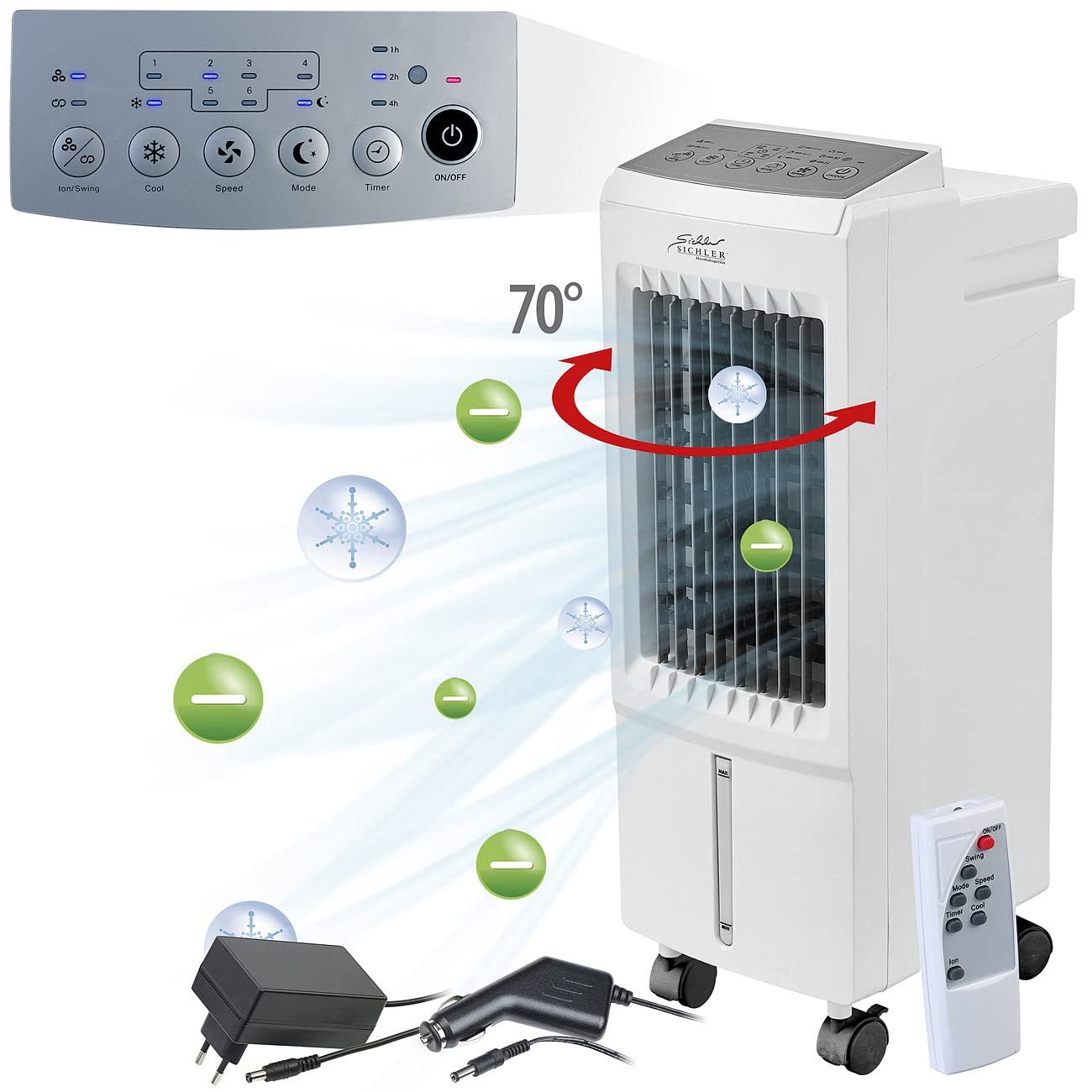 Мобільний охолоджувач повітря Sichler 3-в-1 12/230 V 5 L 20 W, фото №2