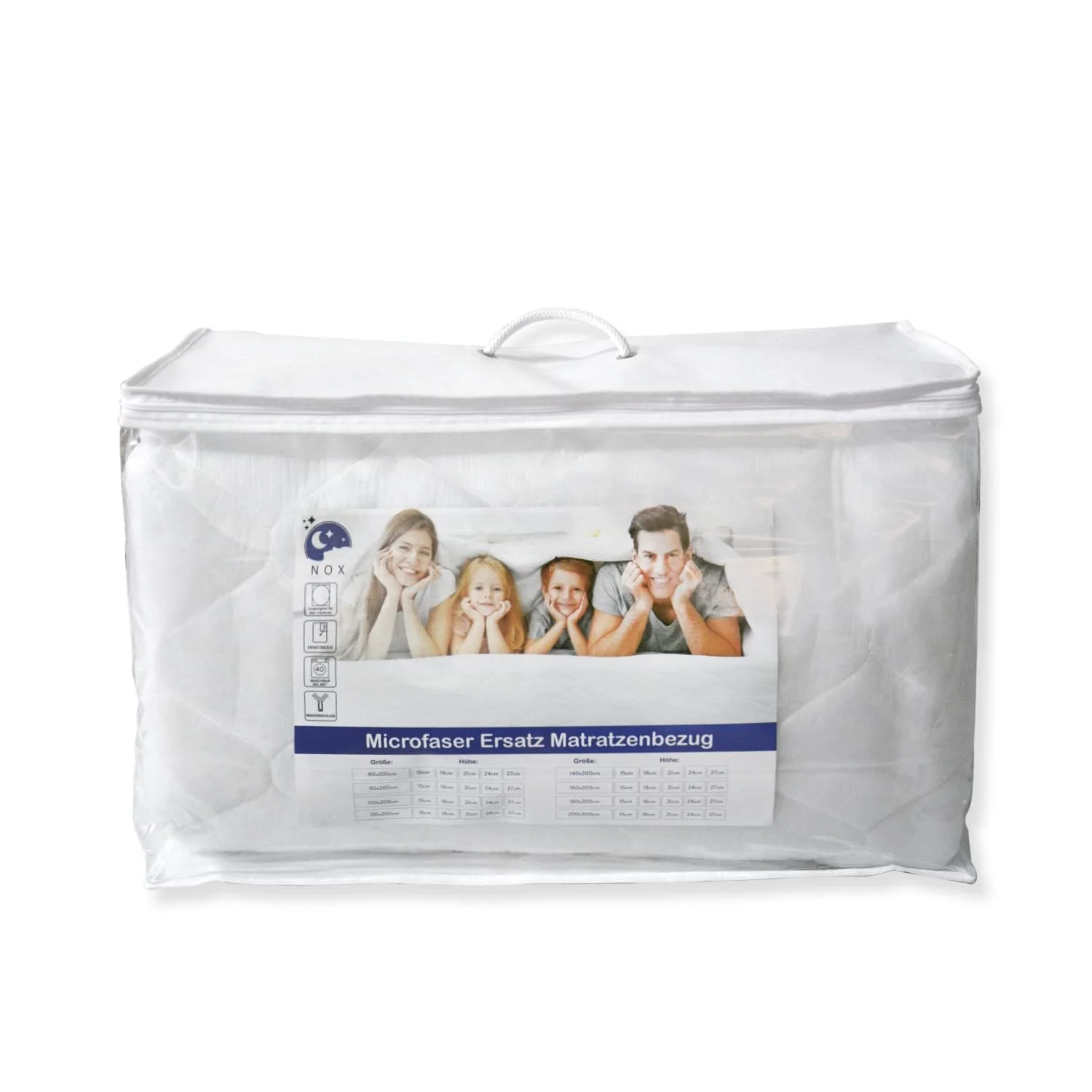 Наматрасник 90 x 200 см, защитный чехол на матрас на молнии, стеганая двухсторонняя полиэстеровая ткань, фото №3