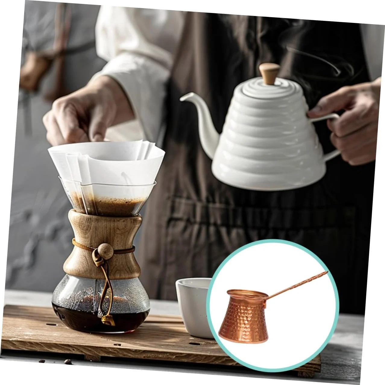 Турка SHERCHPRY Cezve, медная, кованая, с латунной ручкой, 320 мл, фото №8