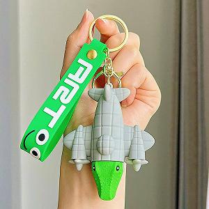 Брелок Бомбардиро Крокодило Итальянские брейнрот мемы Bombardiro Crocodilo фигурка игрушка для ключей, рюкзака, сумки 6 см synthetic.ua - Фото 1