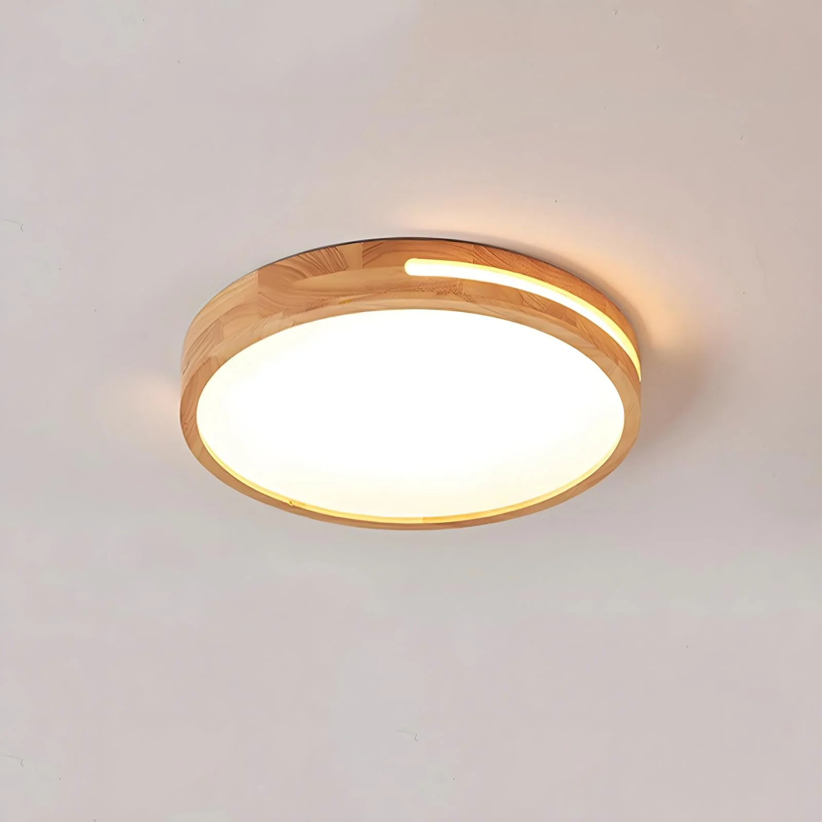 Світильник LED YYUTLUO Круглий Дерев'яний Нейтрально-білий 4500 K 1620 lm 18 Вт Діаметр 30 см, фото №1