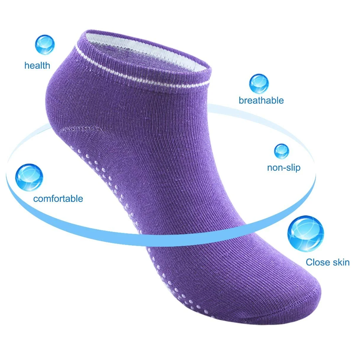 Шкарпетки для йоги, 5 пар нековзних шкарпеток для йоги для жінок, фото №3