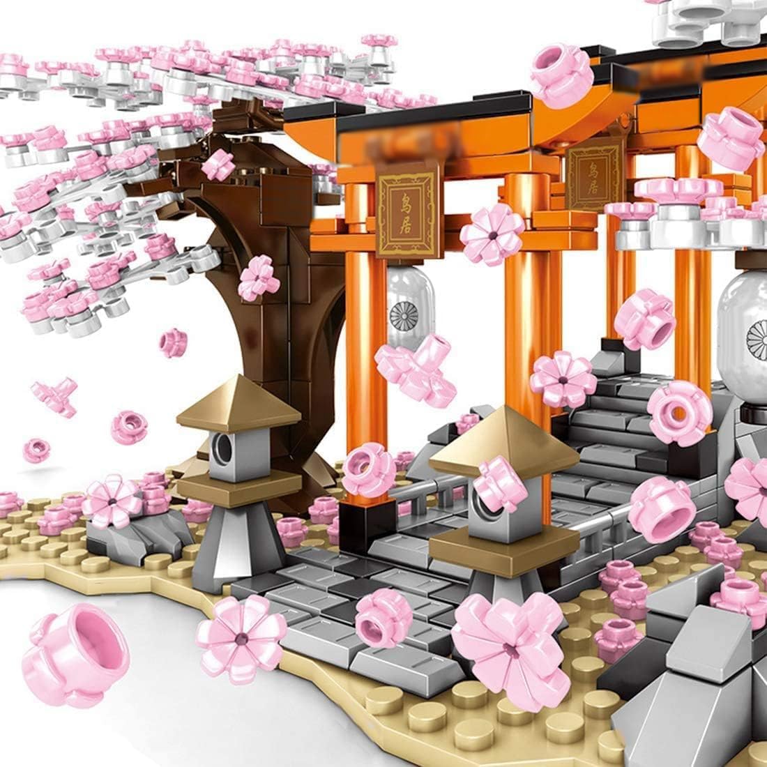 Конструктор Sakura Tree с Минифигурками Кт, 647+ Зажимных Блоков, Модульный Японский Цветок Сакуры с Строительными Пластинами и Светом, фото №4