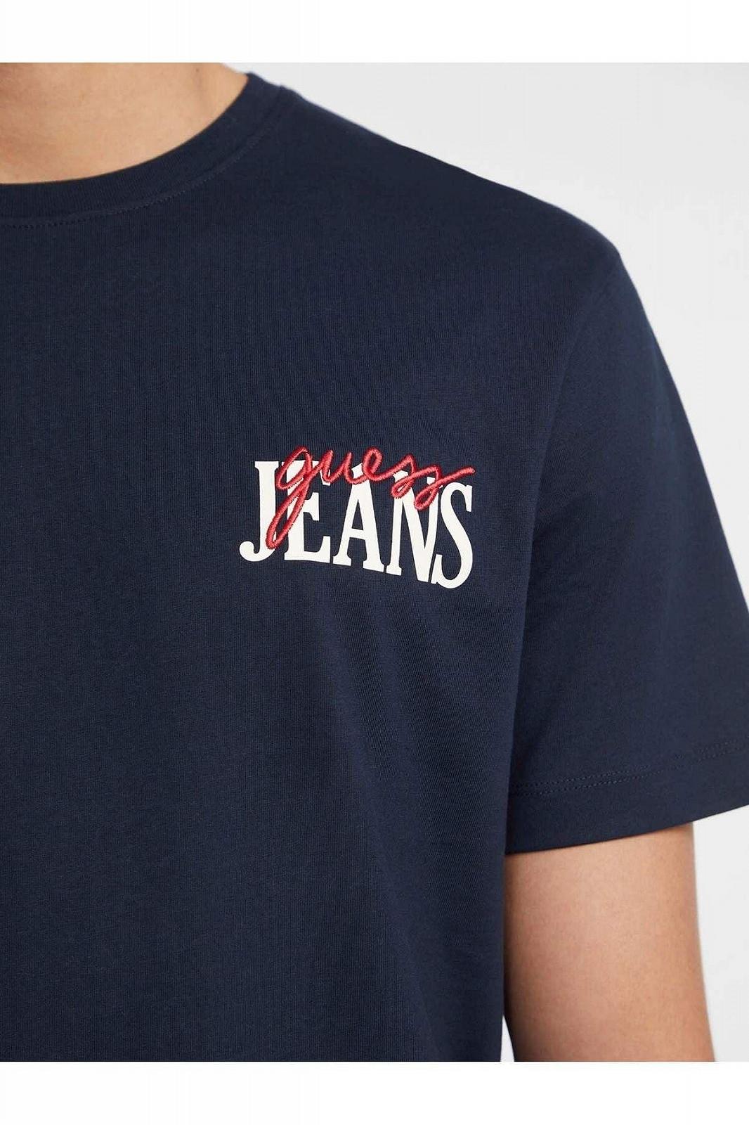 Мужская футболка GUESS - Mixed Chest Logo - Темно-синяя - L, фото №6