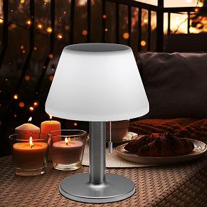 Настільна лампа etc-shop Сонячна вулична IP44 Акумуляторна з вимикачем 10x LED 18,5x28 см Біла synthetic.ua - Фото 1