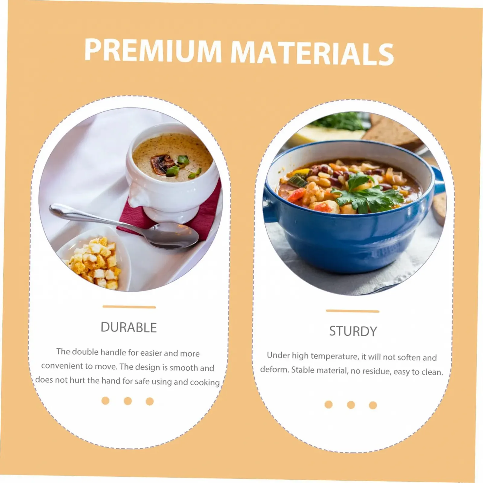 Кастрюля-сотейник Ciieeo Керамическая Термостойкая с двойной ручкой, фото №5