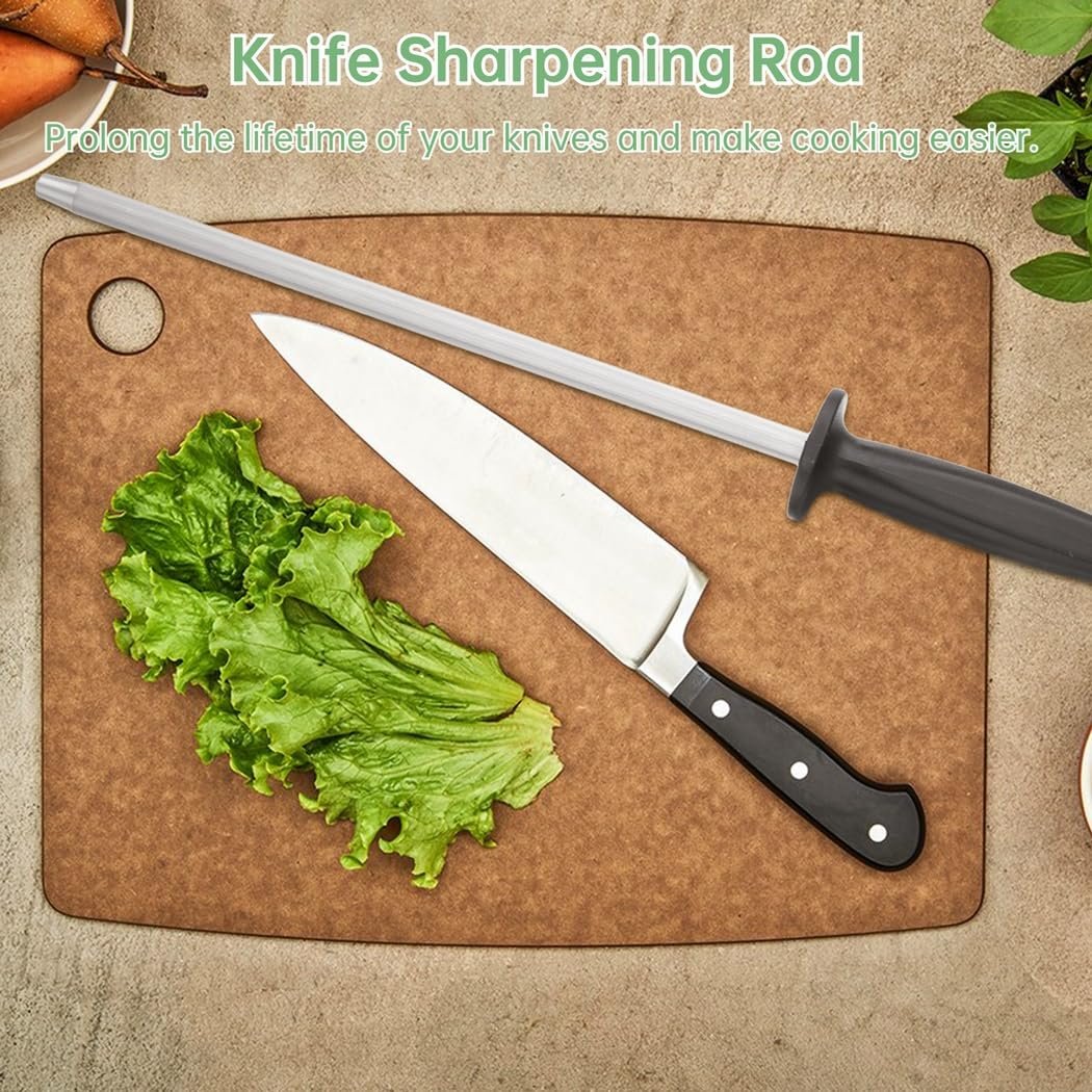 Мусат для заточки ножей 30.5 см из углеродистой стали с нескользящей ручкой, фото №2