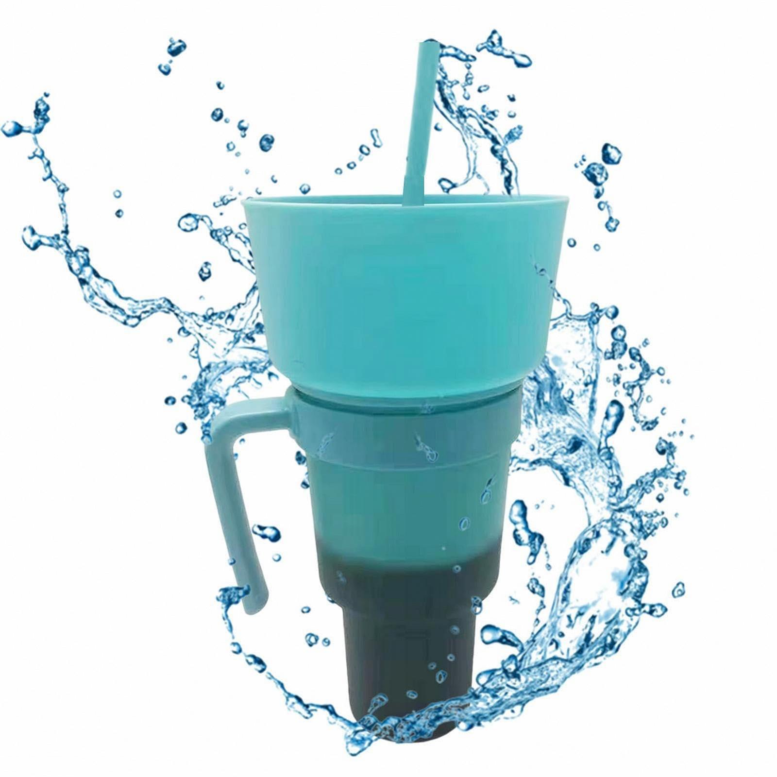 Стакан-Trinkbecher с соломинкой, 2-в-1 стакан с комби-соломинкой, дорожная кружка с изменением цвета с ледяной водой, стаканы для попкорна с соломинкой, снековая чаша, детский стакан, фото №9