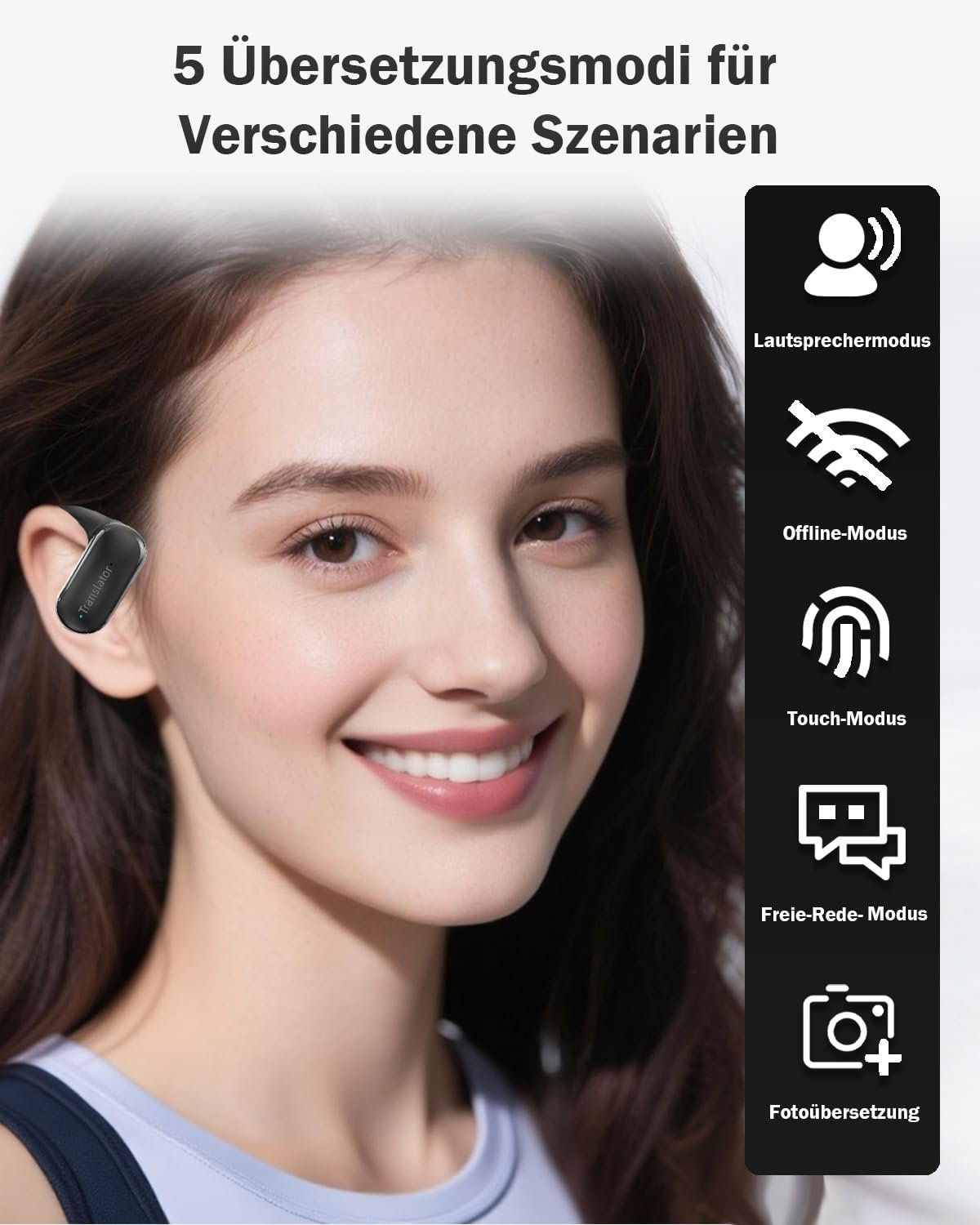 Навушники-перекладачі Ai, без Інтернету, 144 мовами в реальному часі з додатком, фото №4 Навушники-перекладачі Ai, без Інтернету, 144 мовами в реальному часі з додатком, фото №4