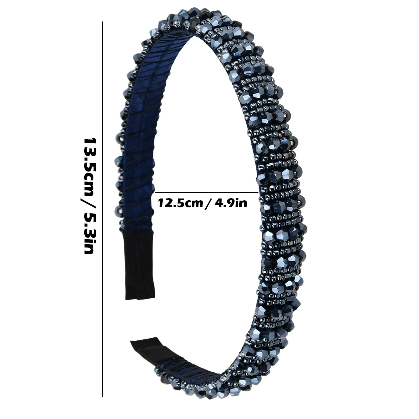 Обруч Amexo, 2 шт, з кришталевими намистинами, фото №2