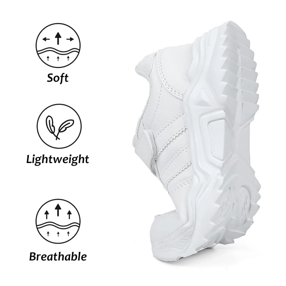 Дитячі унісекс кросівки Білий Шкільні кросівки для хлопчиків і дівчаток Нековзні, фото №4 Дитячі унісекс кросівки Білий Шкільні кросівки для хлопчиків і дівчаток Нековзні, фото №4