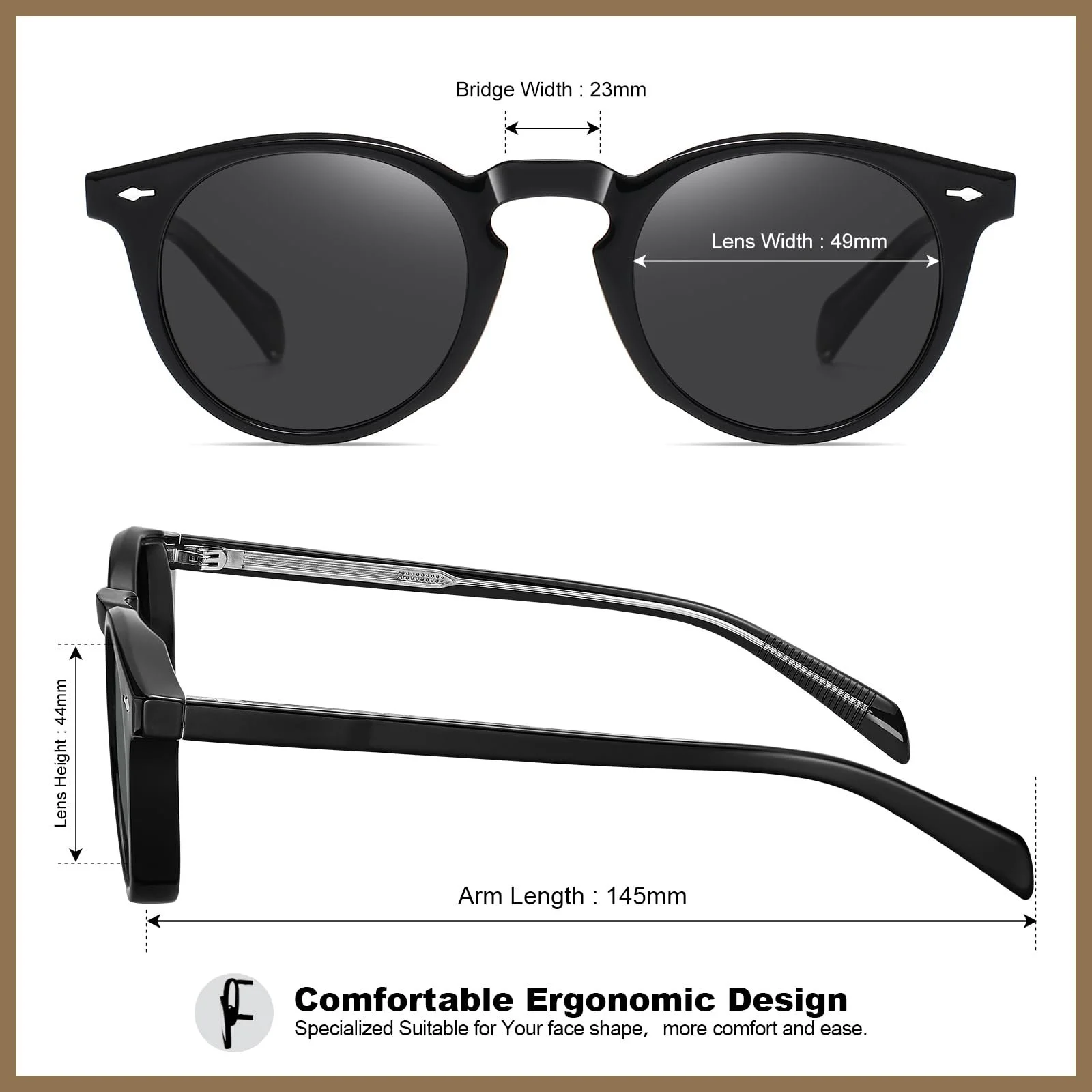 Сонцезахисні окуляри Жіночі Ретро CARFIA Круглі Поляризовані Високої Якості, фото №3