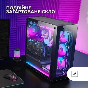 Корпус для ПК / Mars Gaming MC-XP / Mid Tower / Без БП / Панорамное стекло / Черный synthetic.ua - Фото 1
