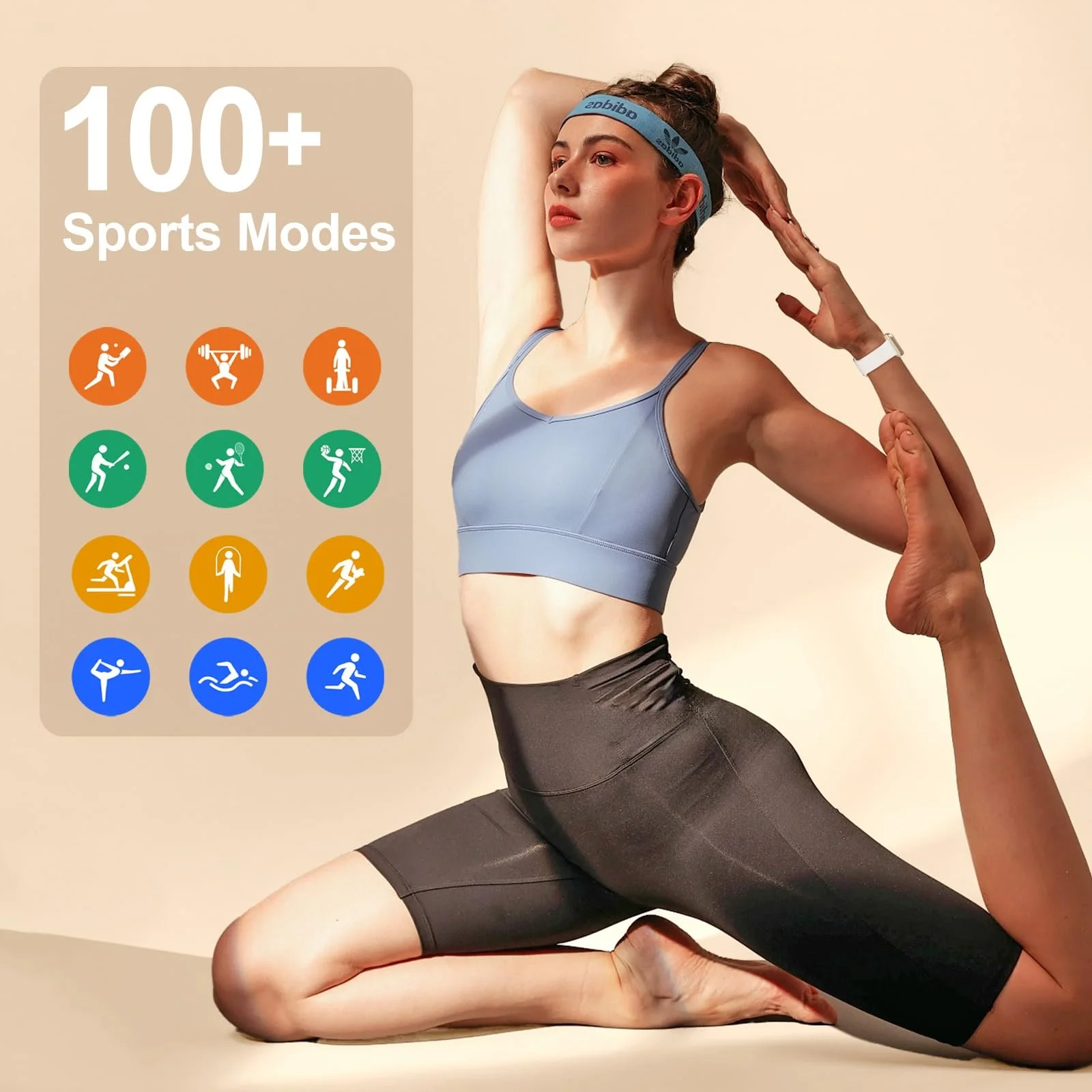 Смартгодинник VIPWISE Slim з монітором серцевого ритму, артеріального тиску, кисню в крові та сну, водонепроникний IP68, 20 спортивних режимів, крокомір, фото №4