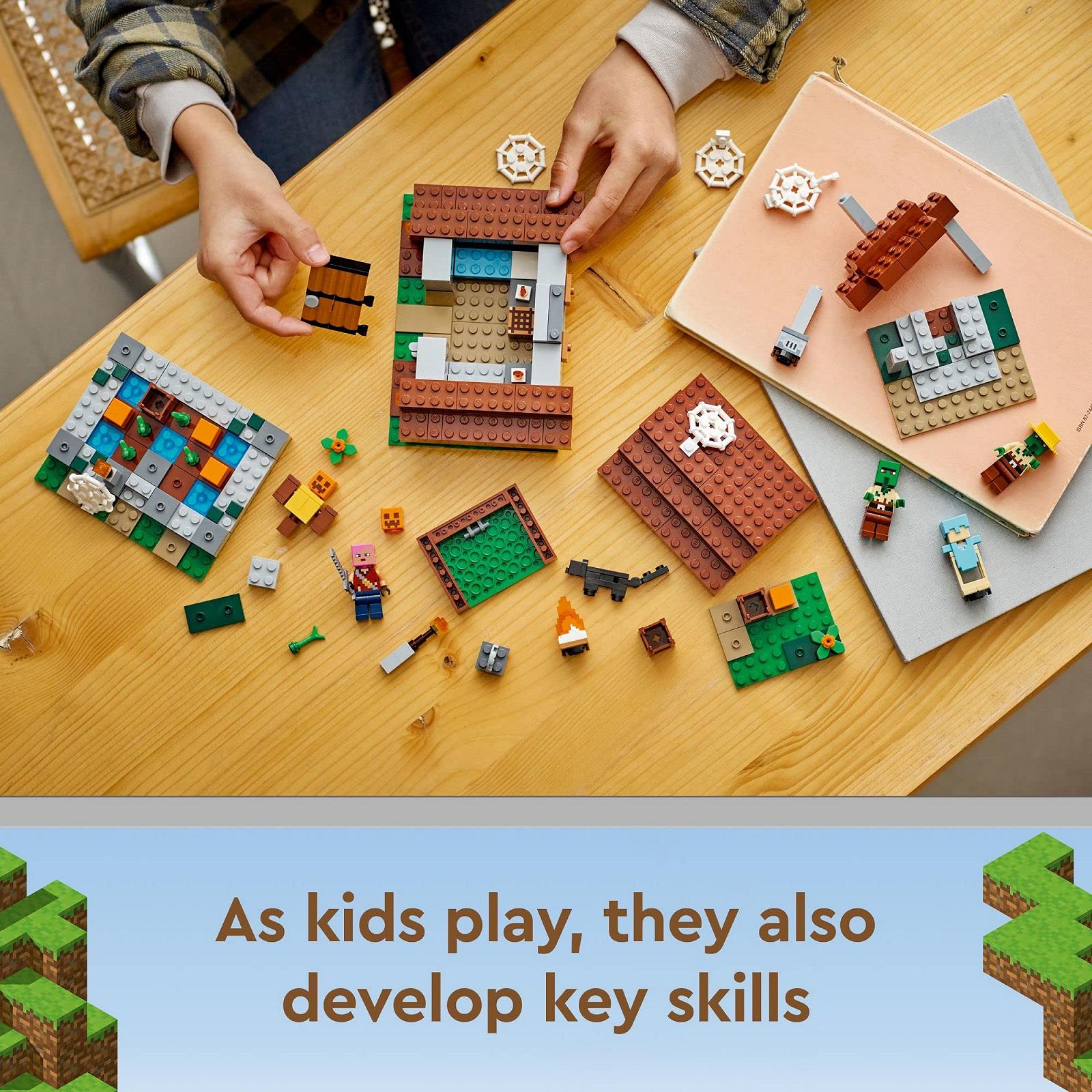 Конструктор LEGO Minecraft The Abandoned Village Набір 21190 зомбі-іграшок для дітей з 8 років з іграшковими фігурами зомбі та мисливців на зомбі, фото №6