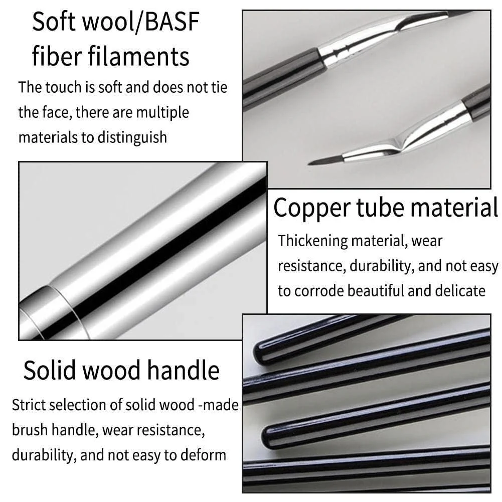 Пензлі для макіяжу з довгою ручкою для підводки очей, вій, брів, фото №6