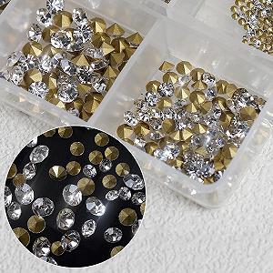 Стразы для ногтей AB Kristall, 1760 шт, белый + разноцветный белый synthetic.ua - Фото 1